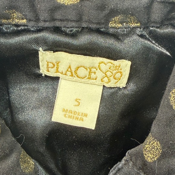 Girls‎ Black Gold Polka Dot Sleeveless Dress with Belt Size S - Picture 4 of 7